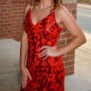 red mini party dress size medium/large